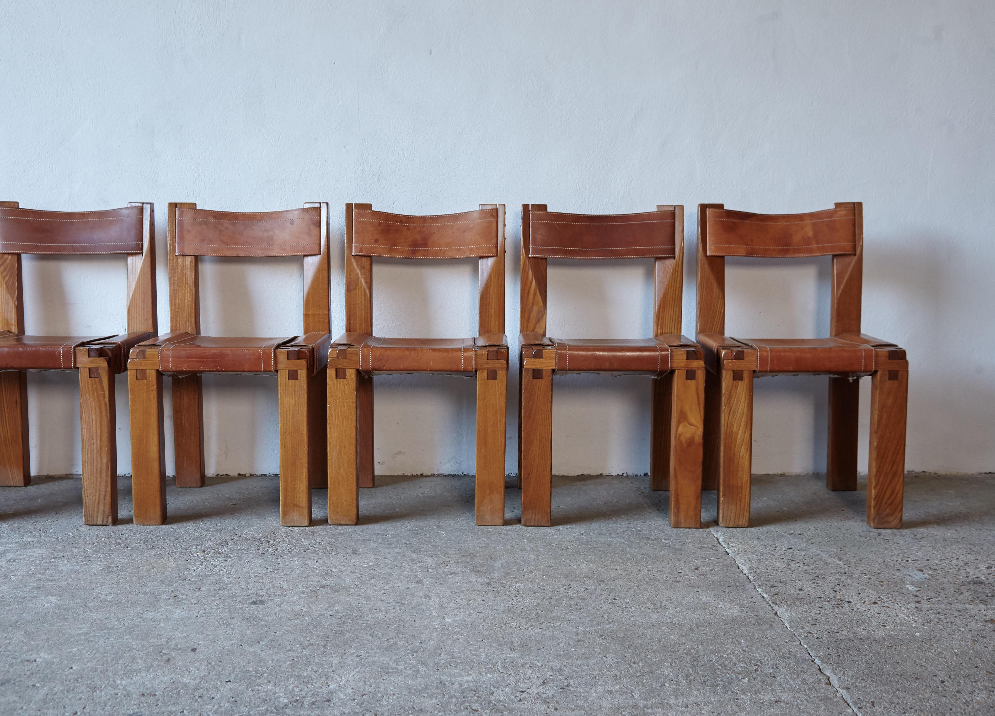Pierre Chapo S11 Chairs, Set of 8, France, 1960s 2