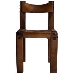 Pierre Chapo S11 Dining Chair in Solid Elm, 1960s