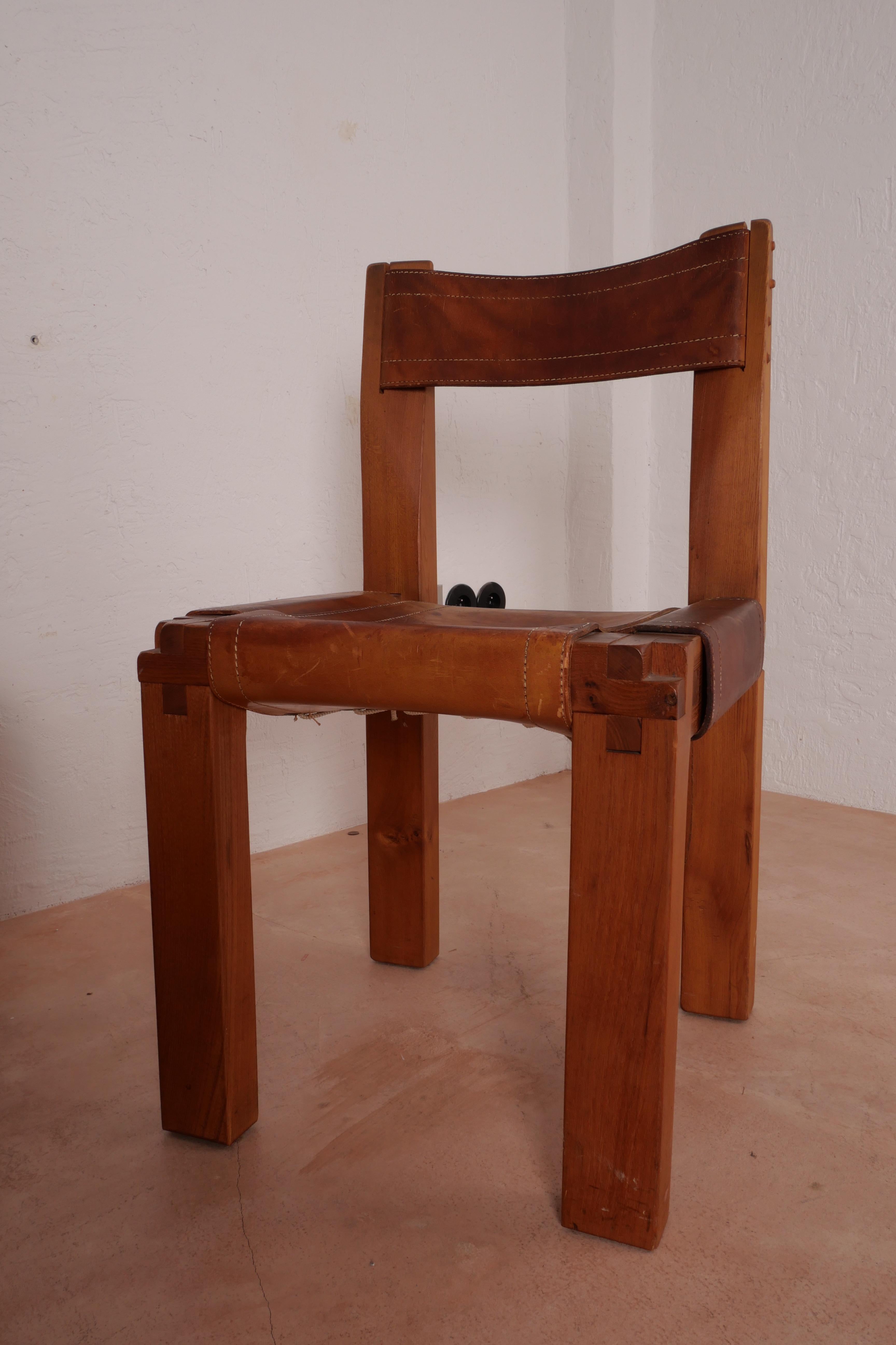 Pierre Chapo S11 Dining Chair in Solid Elm, Set of Four, Produced in 1973 9