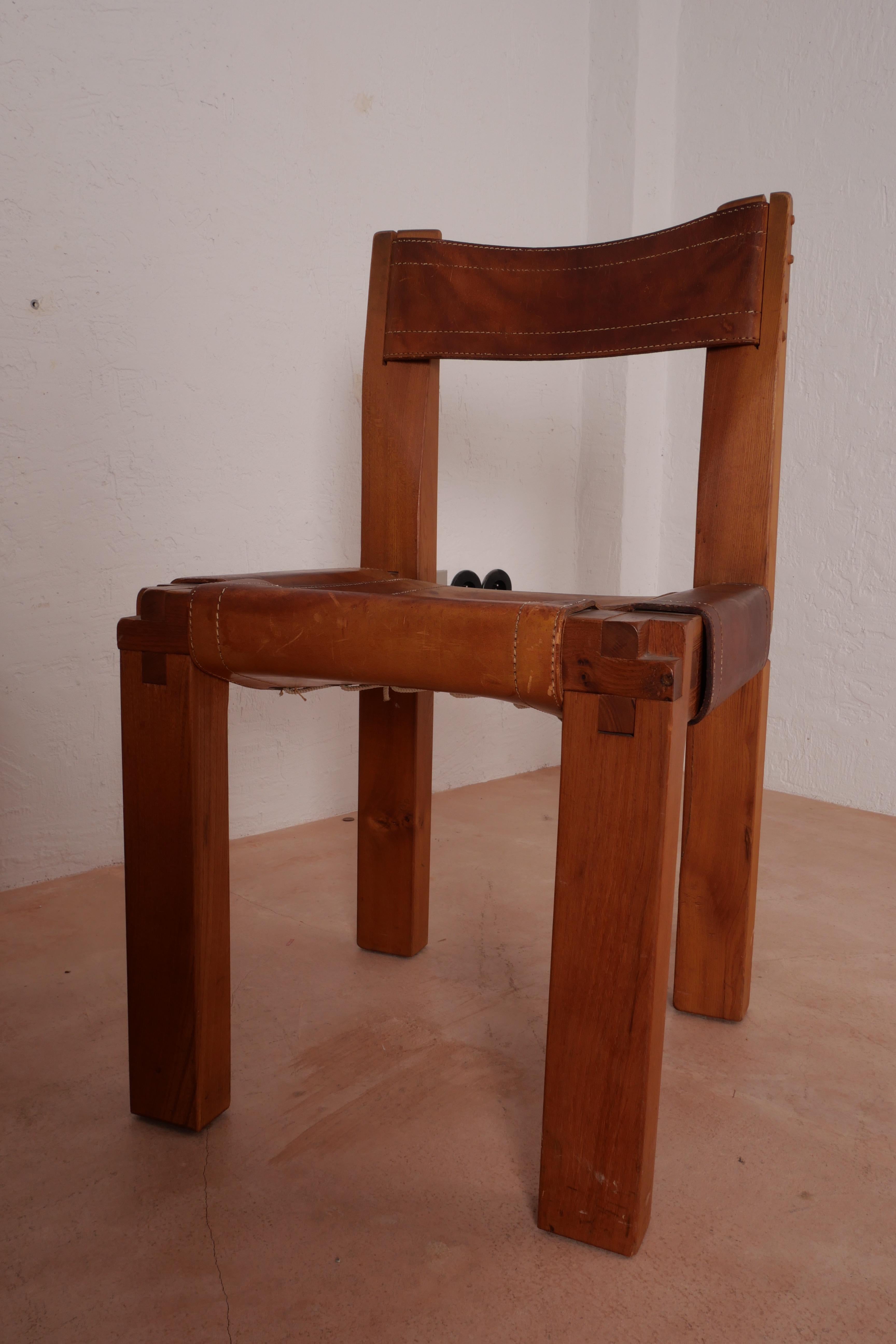 Pierre Chapo S11 Dining Chair in Solid Elm, Set of Four, Produced in 1973 10