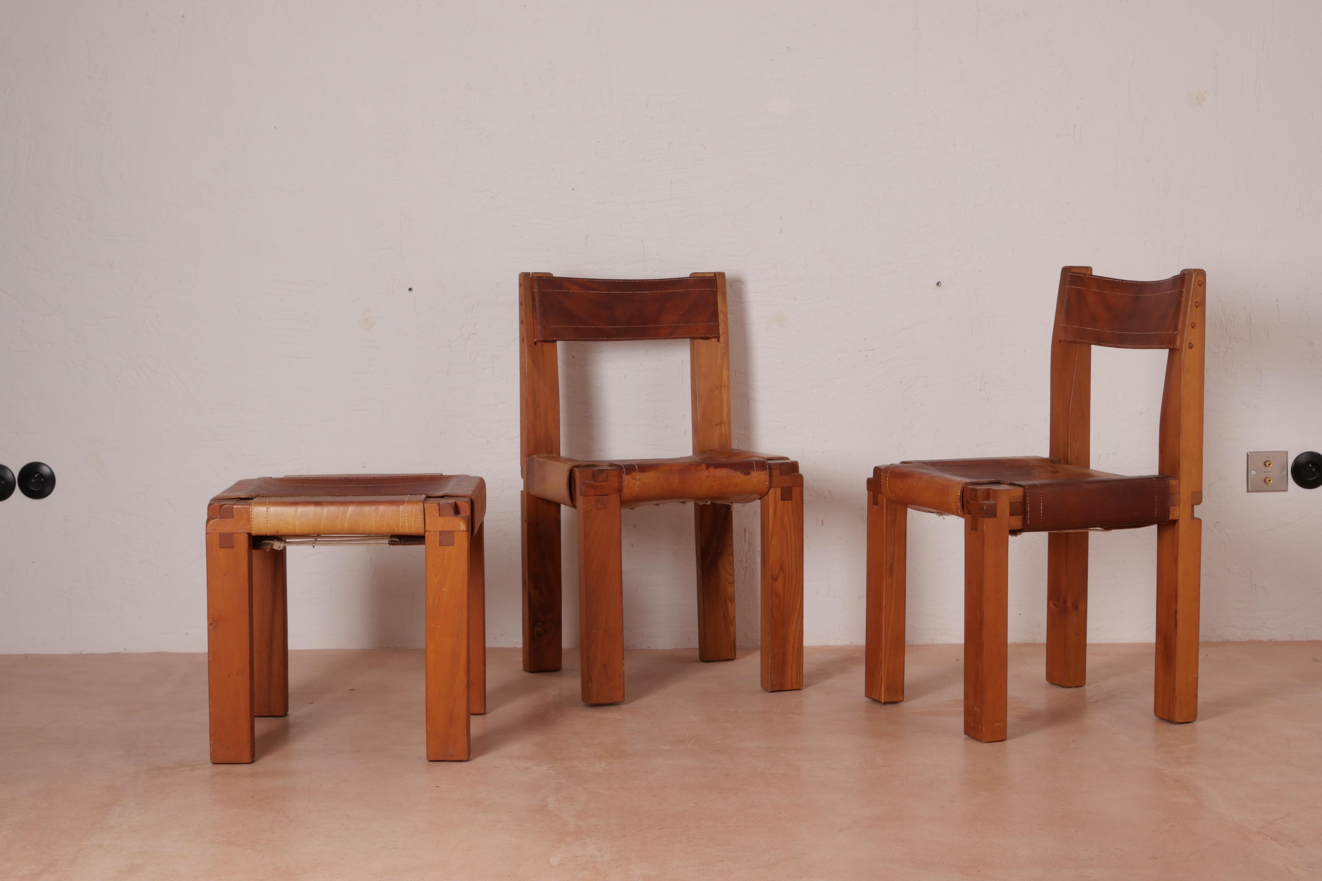 Pierre Chapo S11 Dining Chair in Solid Elm, Set of Four, Produced in 1973 12