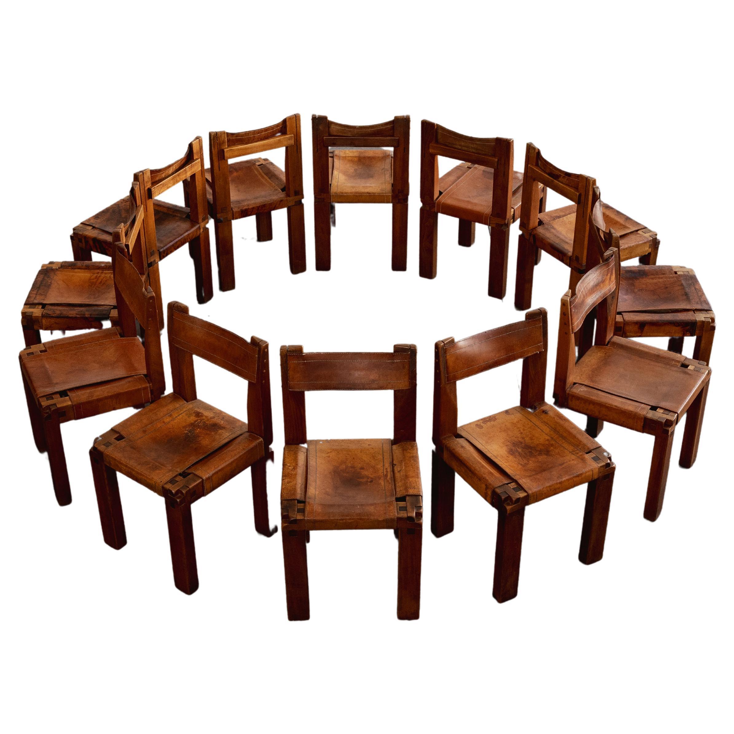 Sedie da pranzo "S11" di Pierre Chapo per Atelier A, 1966, Set di 12