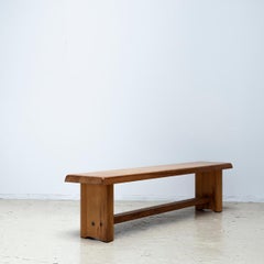 Banc S14 Pierre Chapo, bois d'orme, années 1960