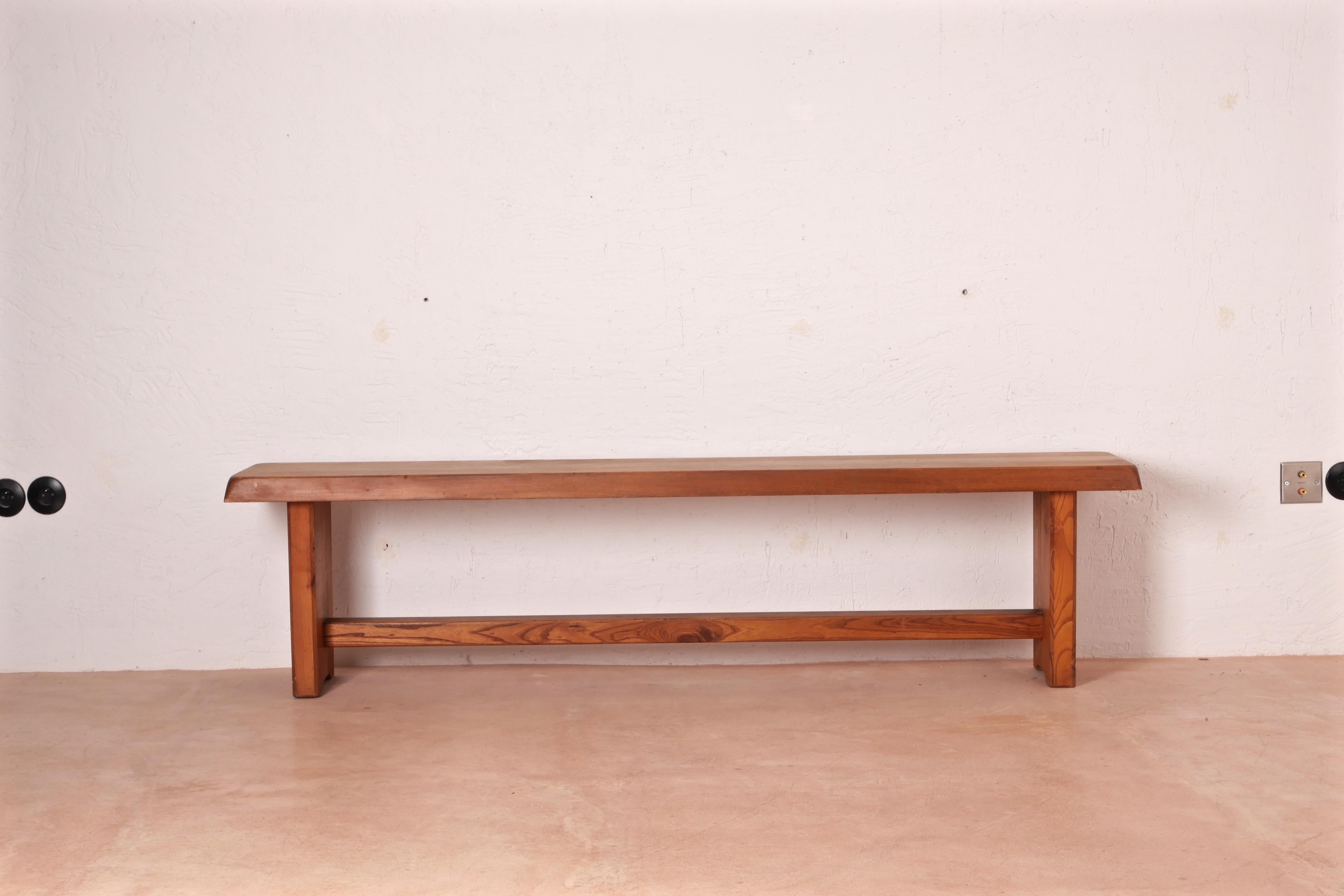 Late 20th Century Pierre Chapo, 'S14B' Bench, Elm, 1973