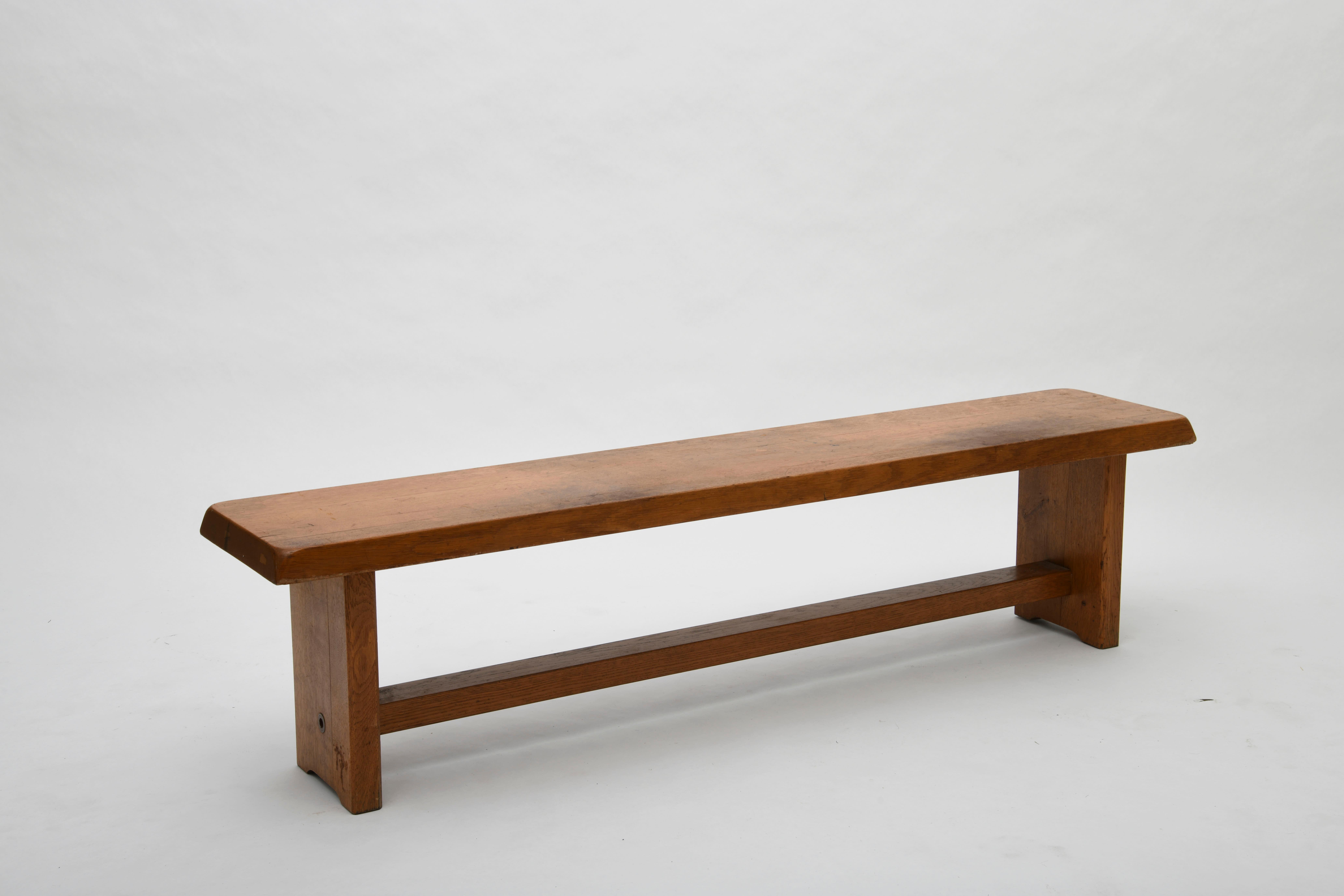 French Pierre Chapo, 'S14B' Bench, Elm, circa 1960 For Sale