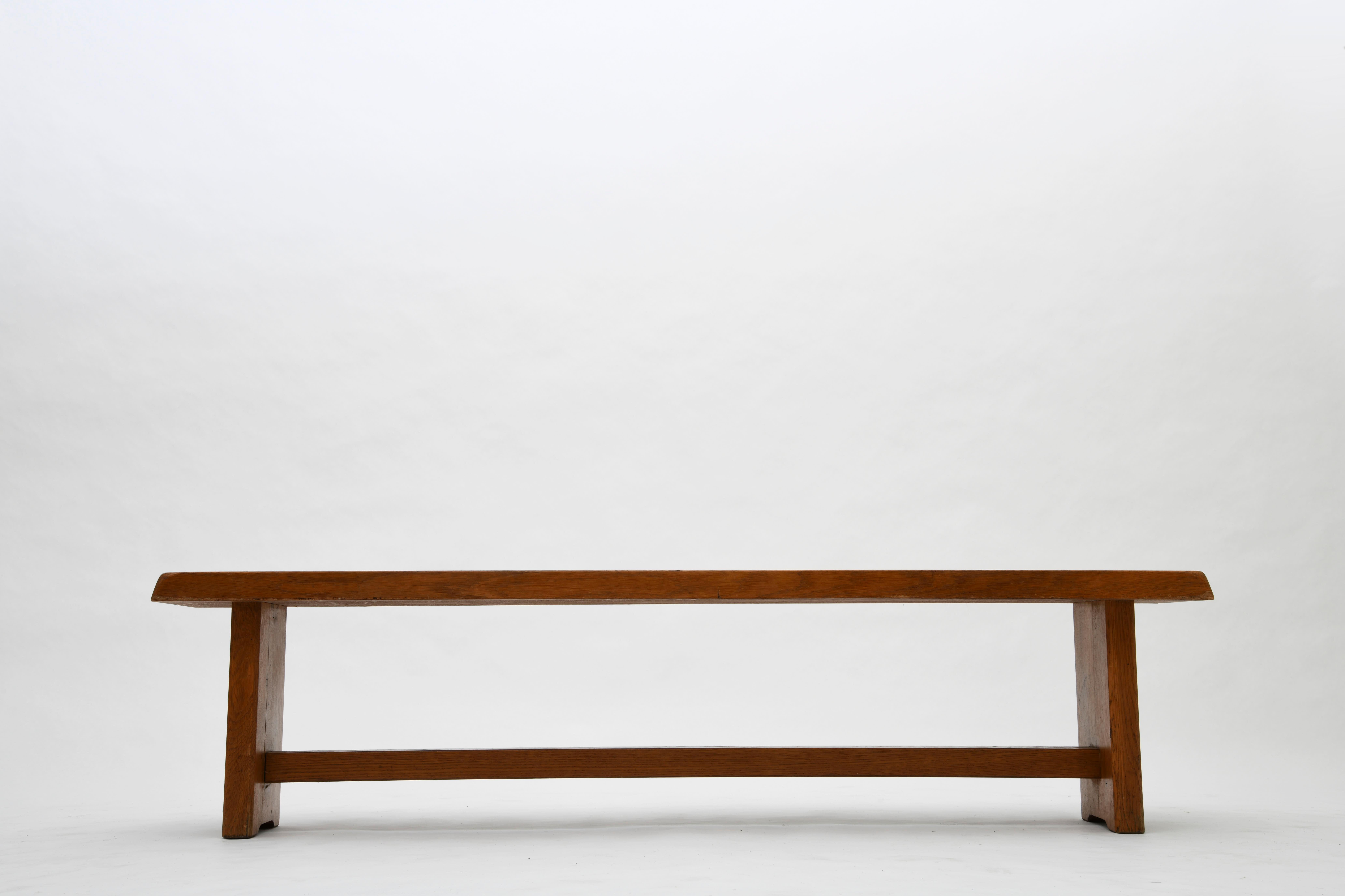 Pierre Chapo, 'S14B' Bench, Elm, circa 1960 In Good Condition For Sale In New York, NY
