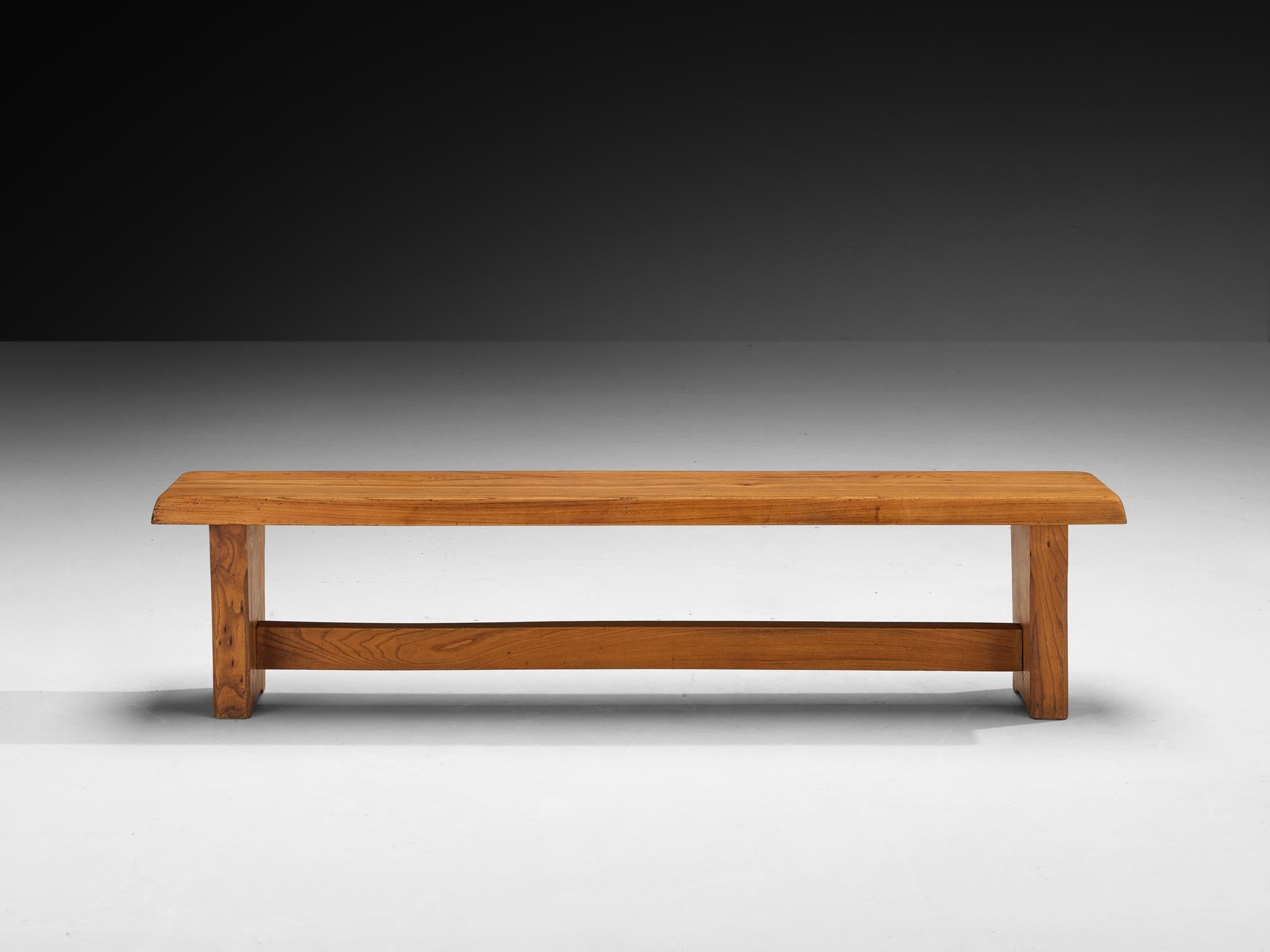 Pierre Chapo 'S14B' Bench in Elm In Good Condition For Sale In Waalwijk, NL