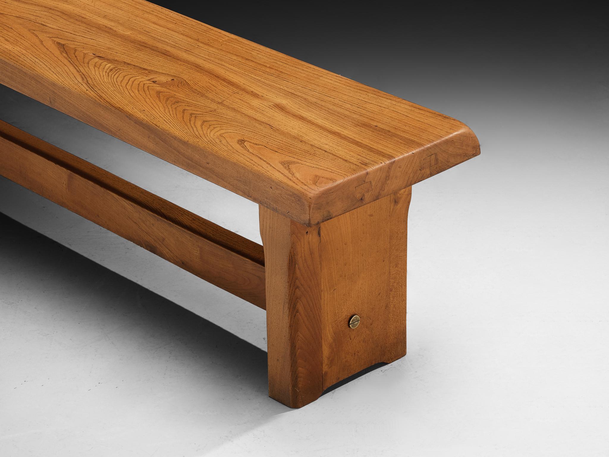 Mid-20th Century Pierre Chapo 'S14B' Bench in Elm For Sale