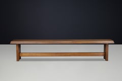 Pierre Chapo S14D Solid Oak Bench, France 1965, Minimalist Design