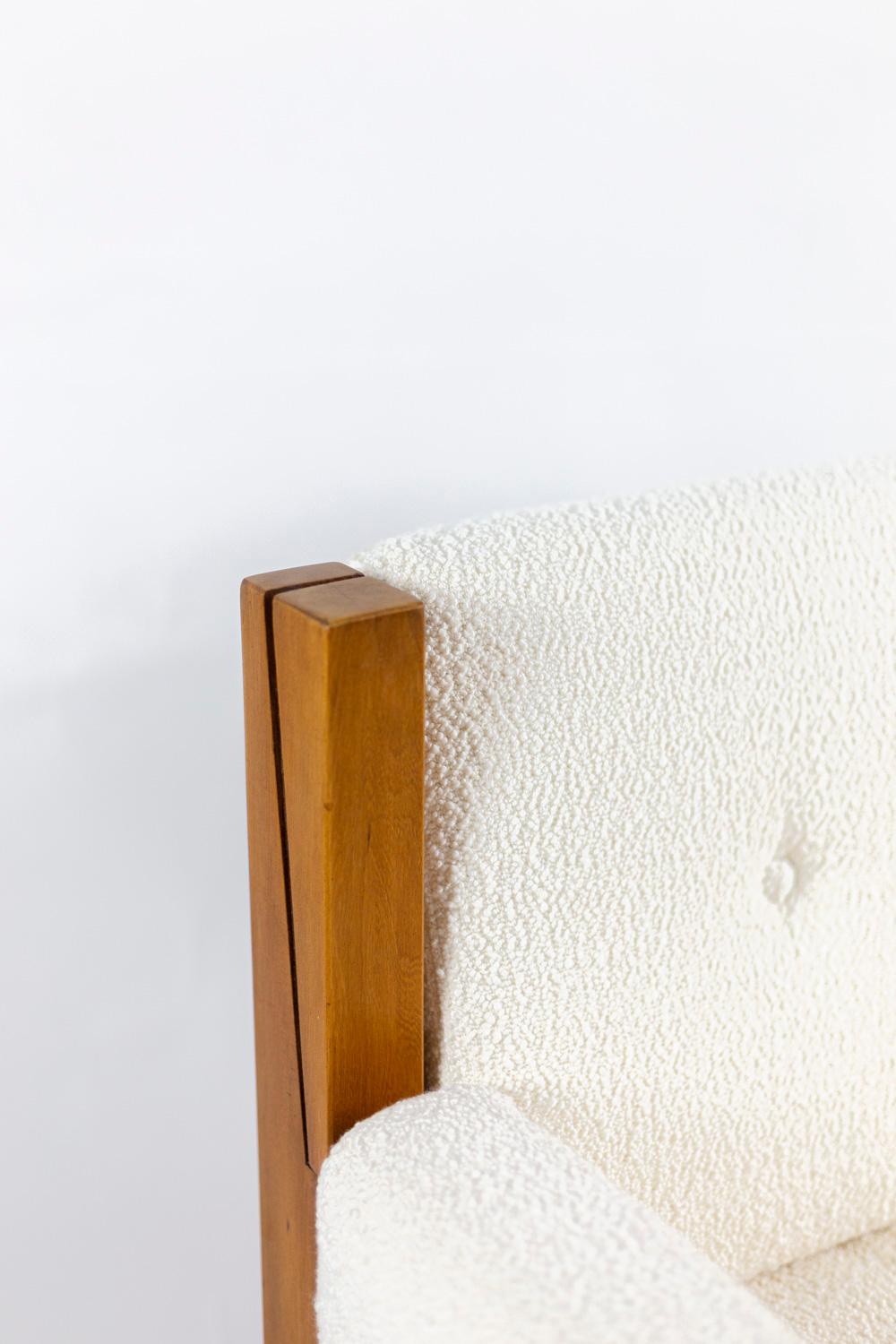 Pierre Chapo, S15 Armchair in Elm Fabric and Leather, 1960s 2