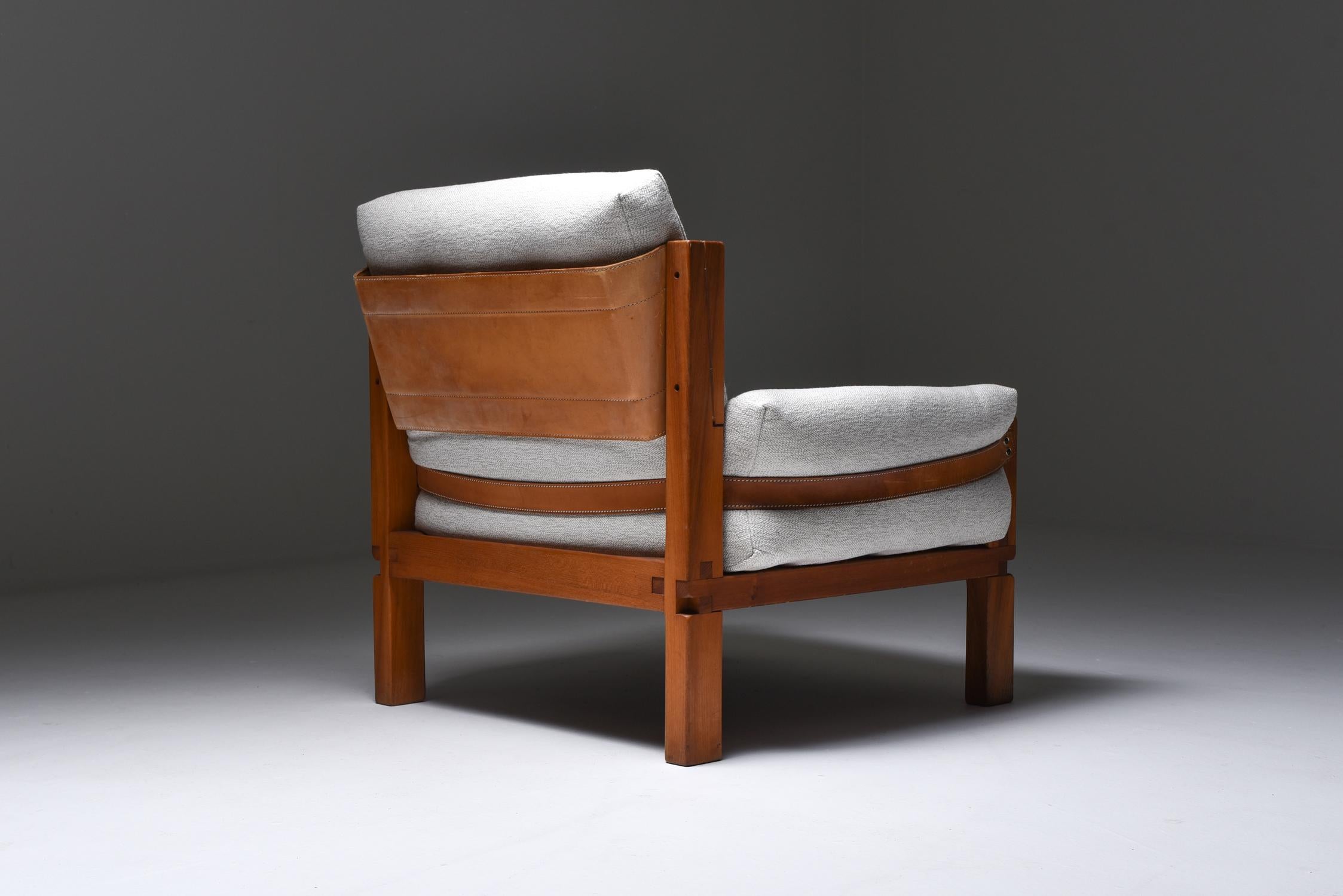 20th Century Pierre Chapo S15 Easy Chairs Bouclé