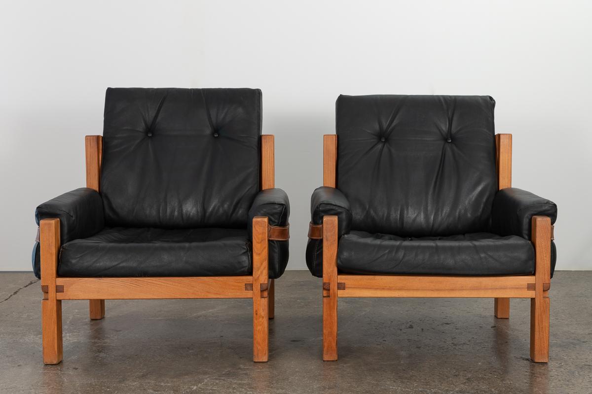 Pierre Chapo S15 Lounge Chairs In Good Condition In Brooklyn, NY