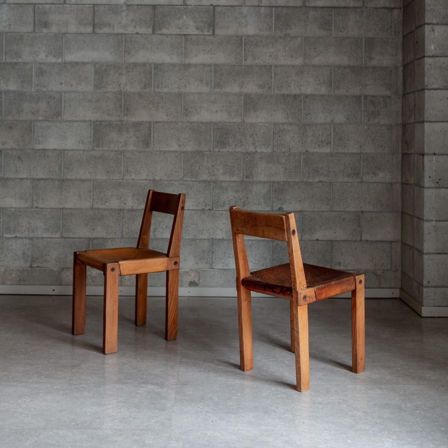 Late 20th Century S24 Chairs, Set of Two, Pierre Chapo, France, 1970s For Sale