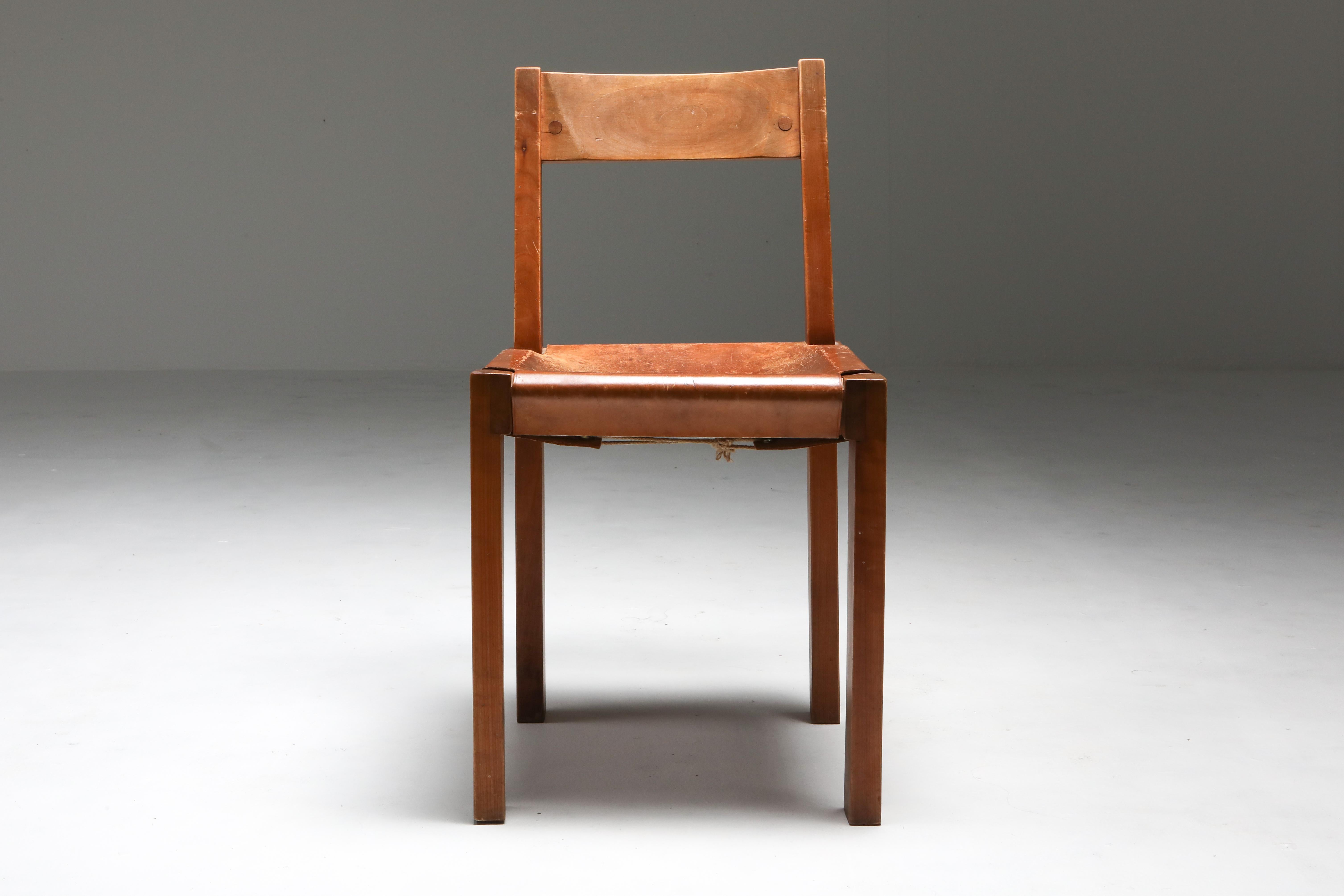 Original chair model 'S24', by Pierre Chapo, France, 1970s

In extinct French Elm, and cognac leather seating.

Pierre Chapo was first interested in painting, his encounter with a shipbuilding carpenter in 1947, introduced him to wood and