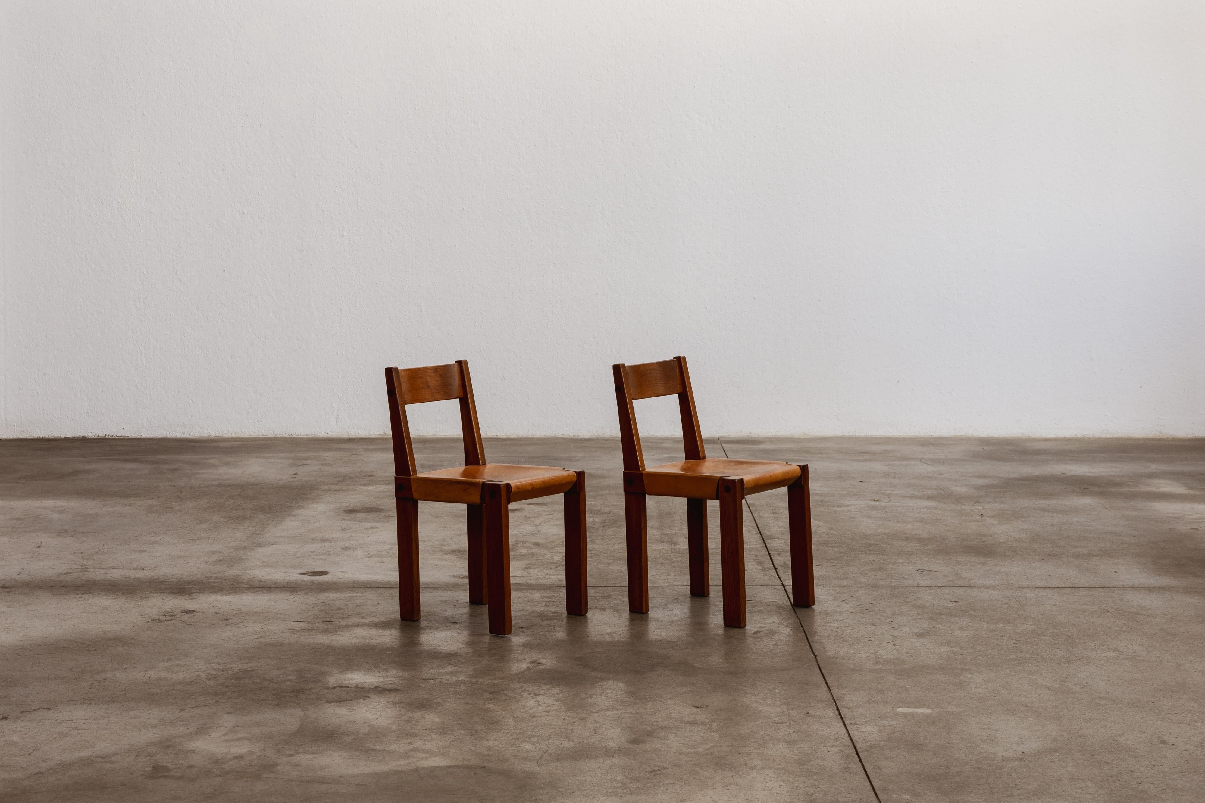 Post-Modern Pierre Chapo “S24” Dining Chairs, 1967, Set of 2 For Sale