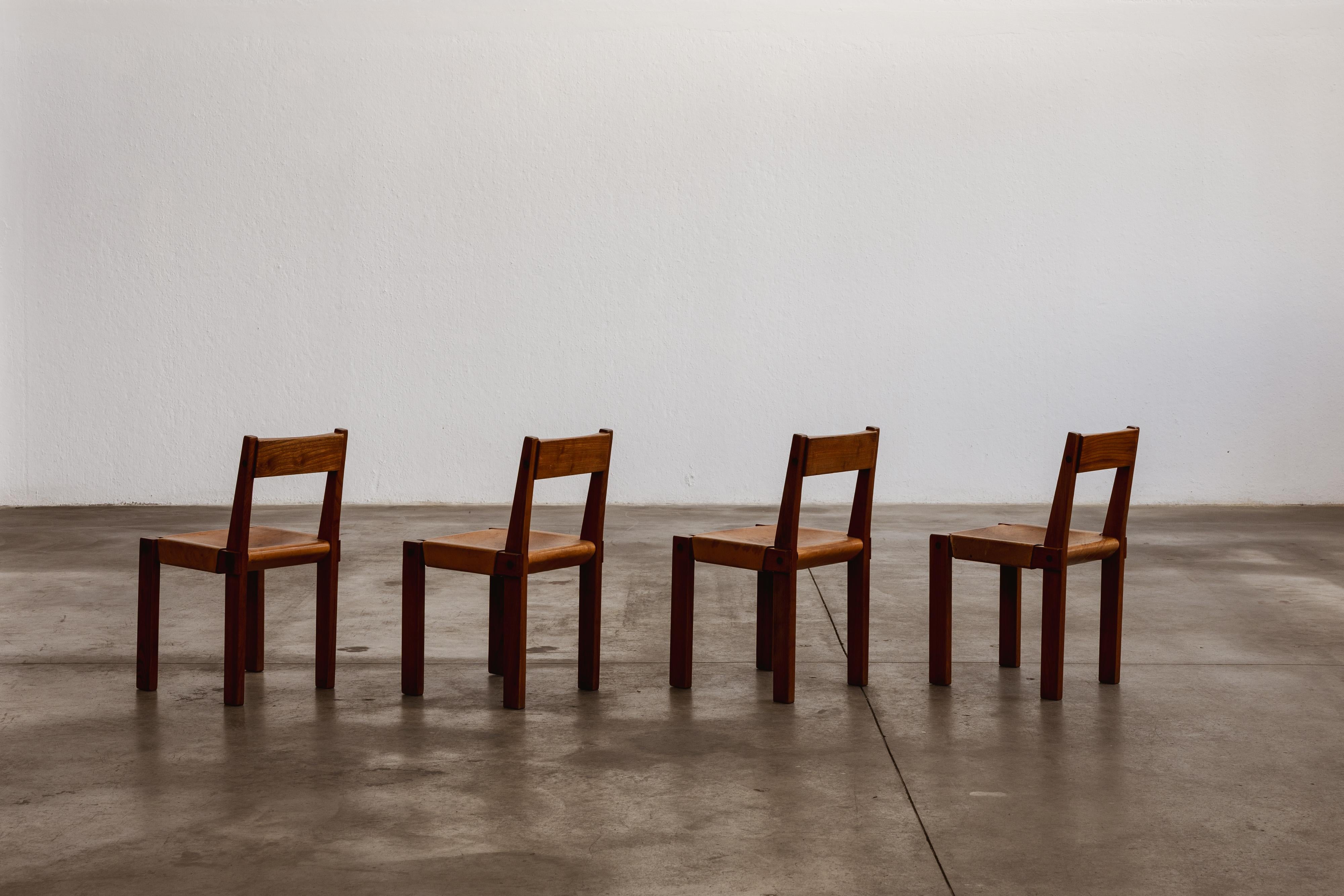 Pierre Chapo “S24” Dining Chairs, 1967, Set of 4 For Sale 3