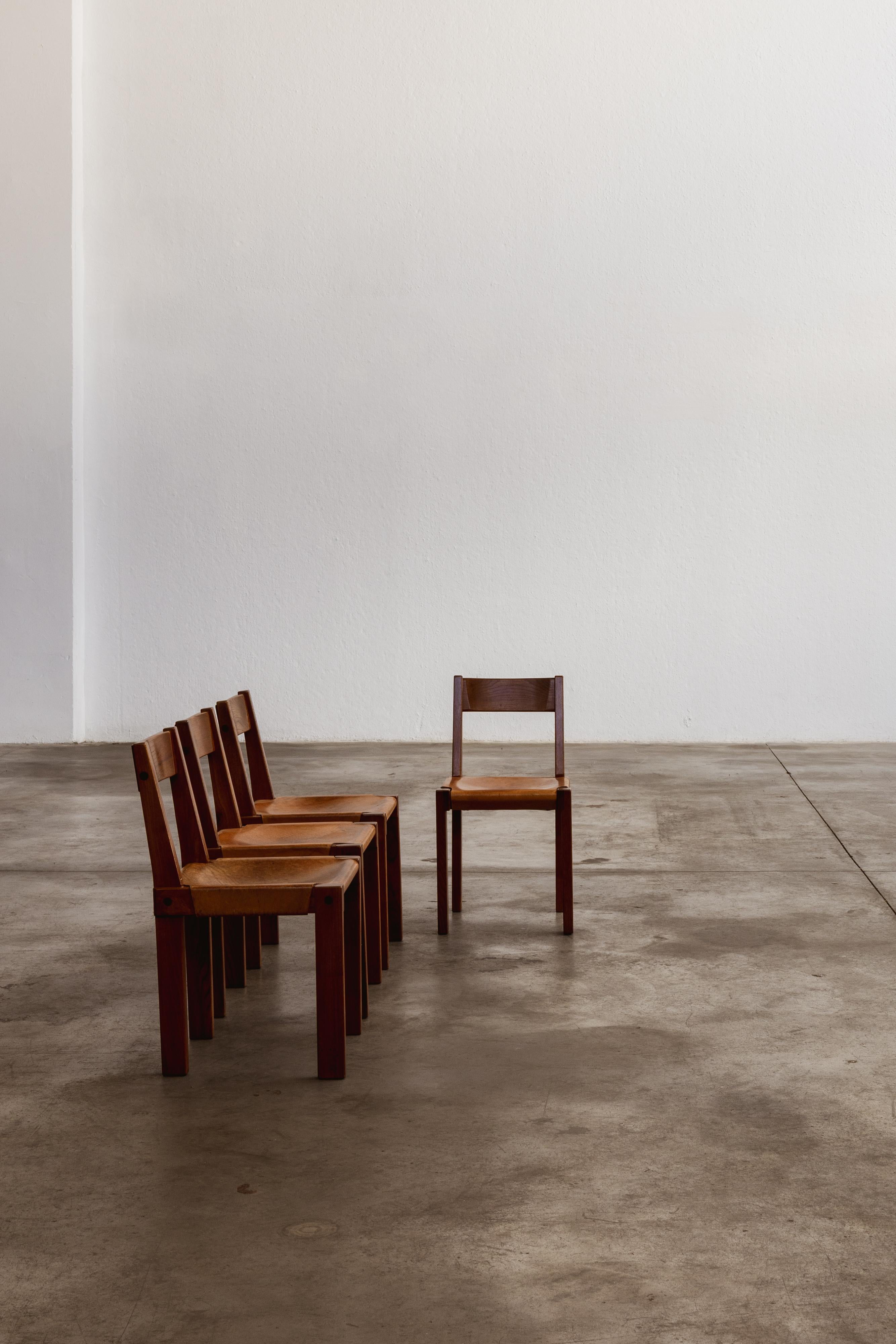 Pierre Chapo “S24” Dining Chairs, 1967, Set of 4 For Sale 5