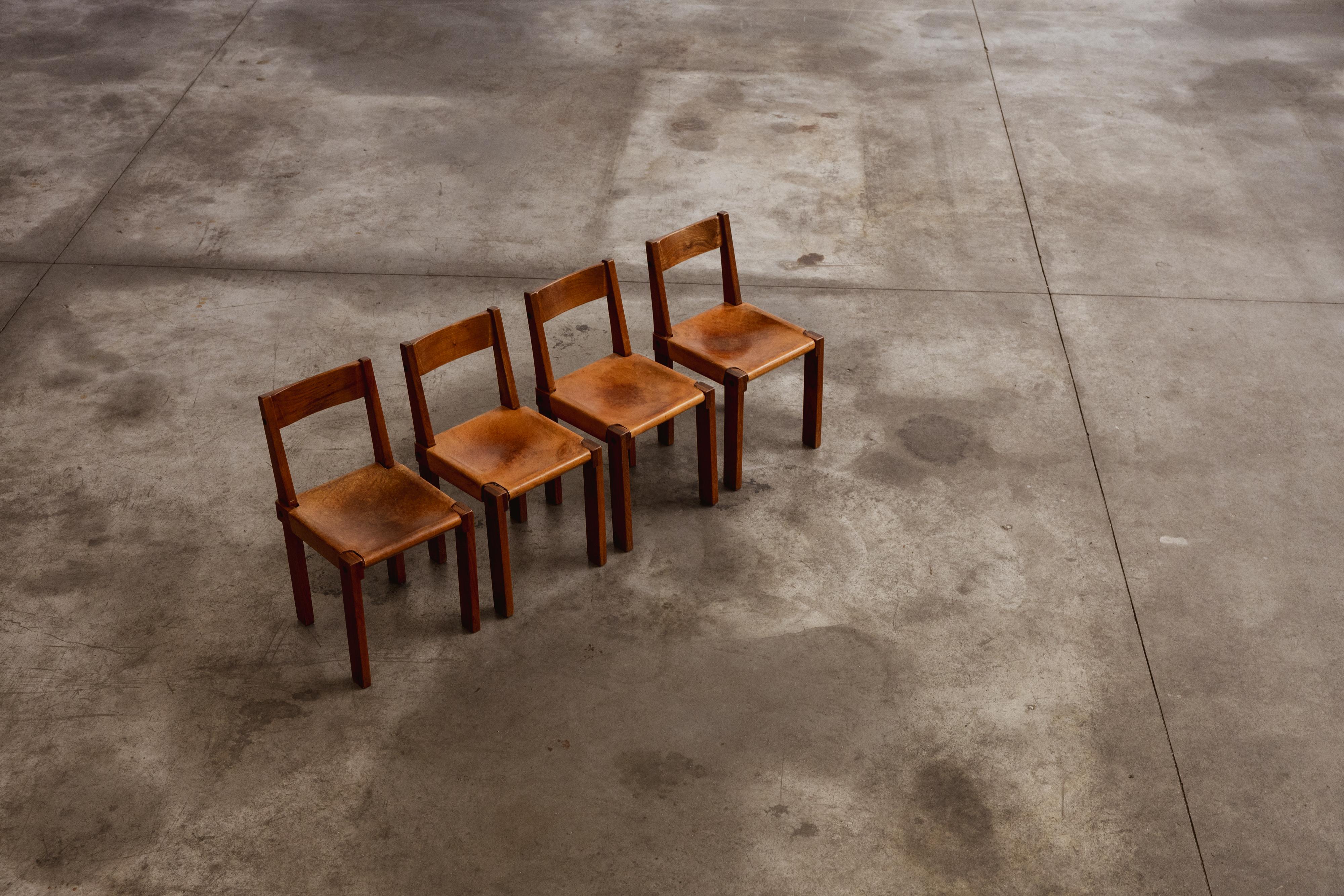 Pierre Chapo “S24” Dining Chairs, 1967, Set of 4 For Sale 7