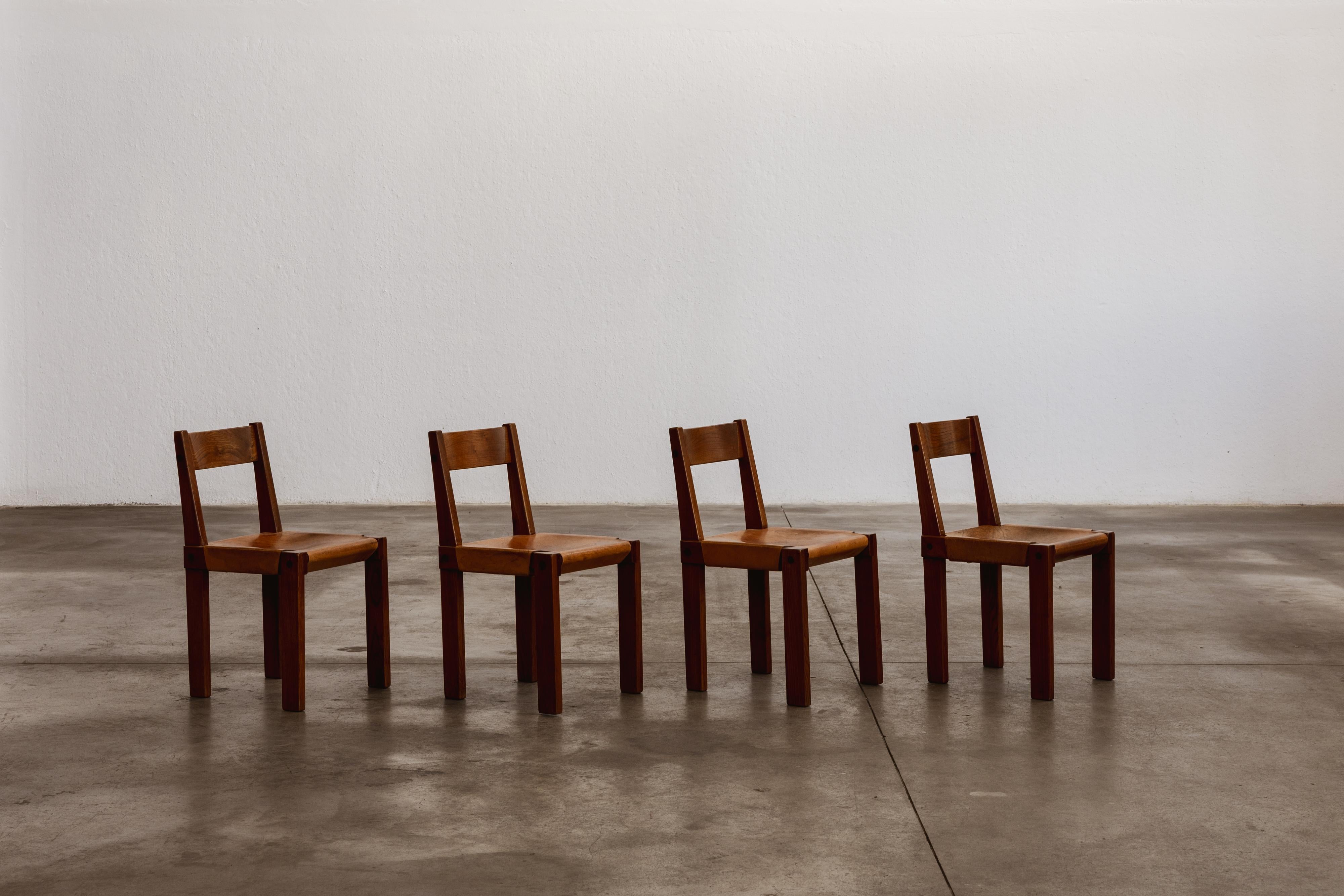 Pierre Chapo “S24” Dining Chairs, 1967, Set of 4 For Sale 1