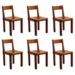 Chaises de salle à manger S24 de Pierre Chapo, 1967, lot de 6