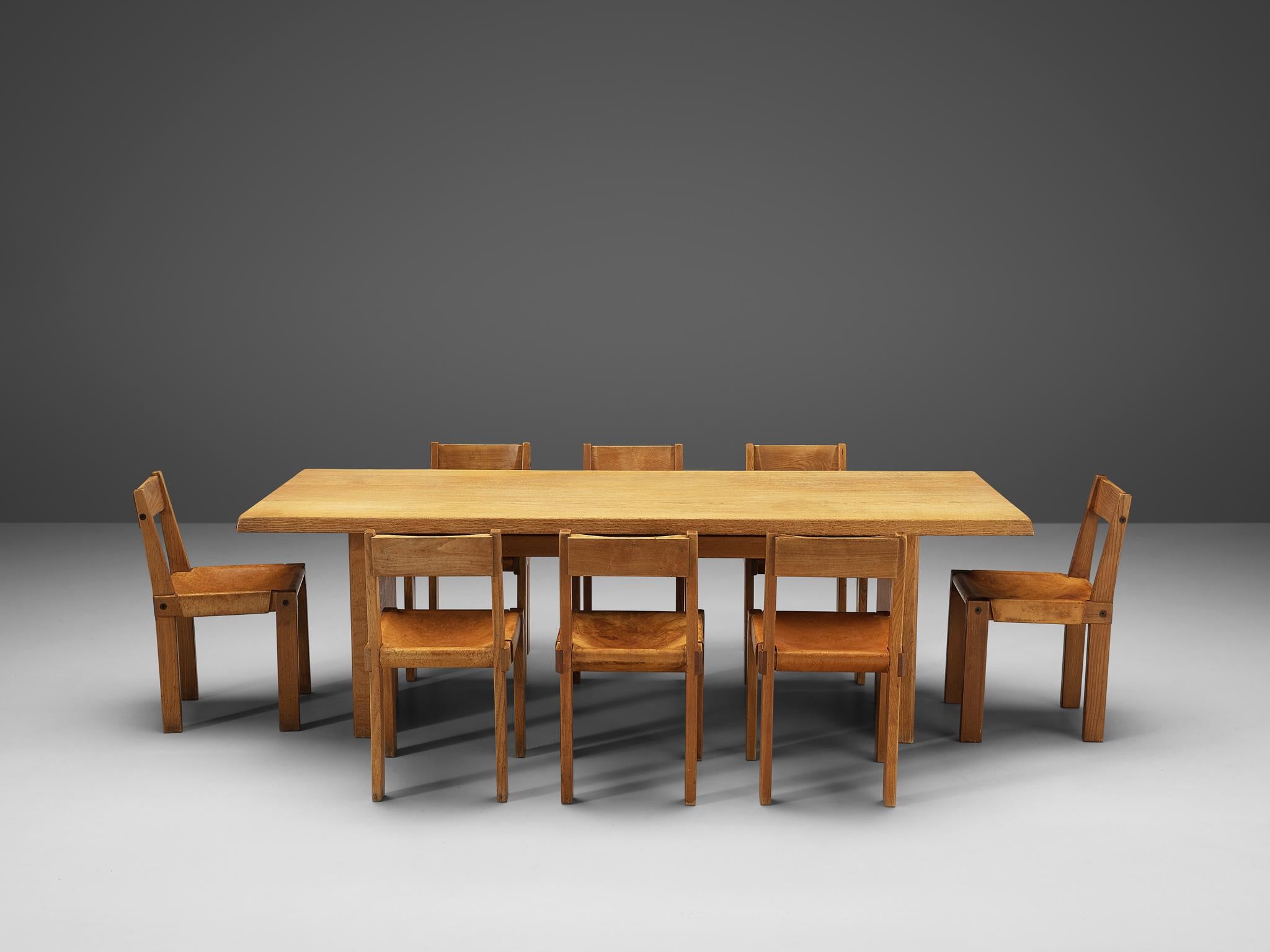 Pierre Chapo S24 Dining Chairs and 'T14D' Table 5
