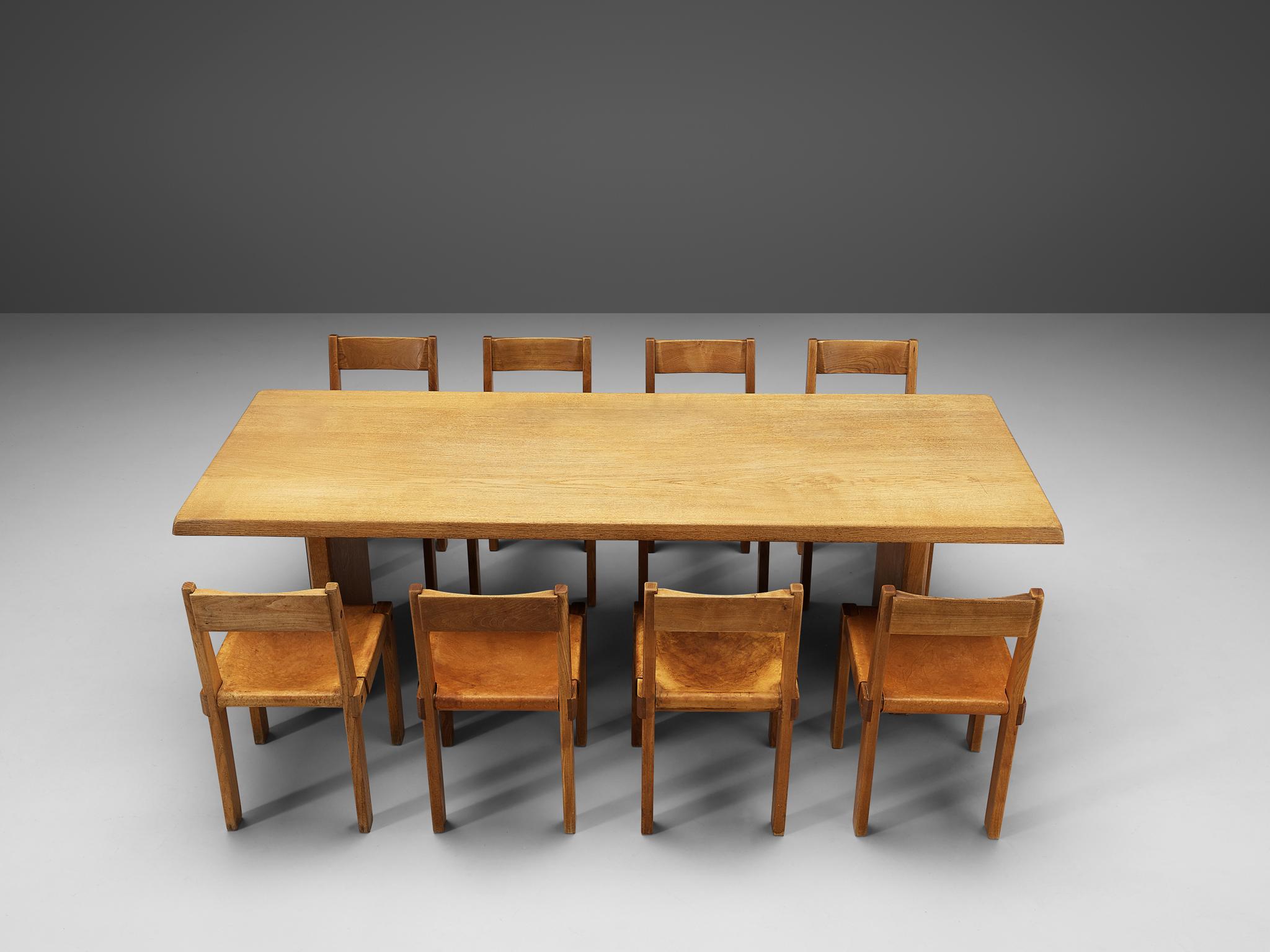 Pierre Chapo S24 Dining Chairs and 'T14D' Table 10