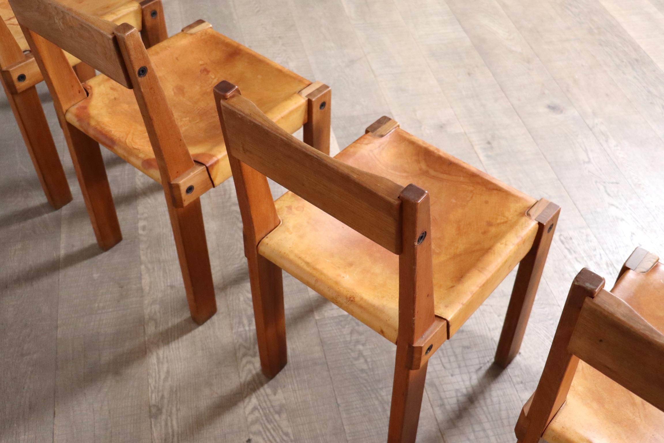 Pierre Chapo S24 Dining Chairs, France, 1960s 10