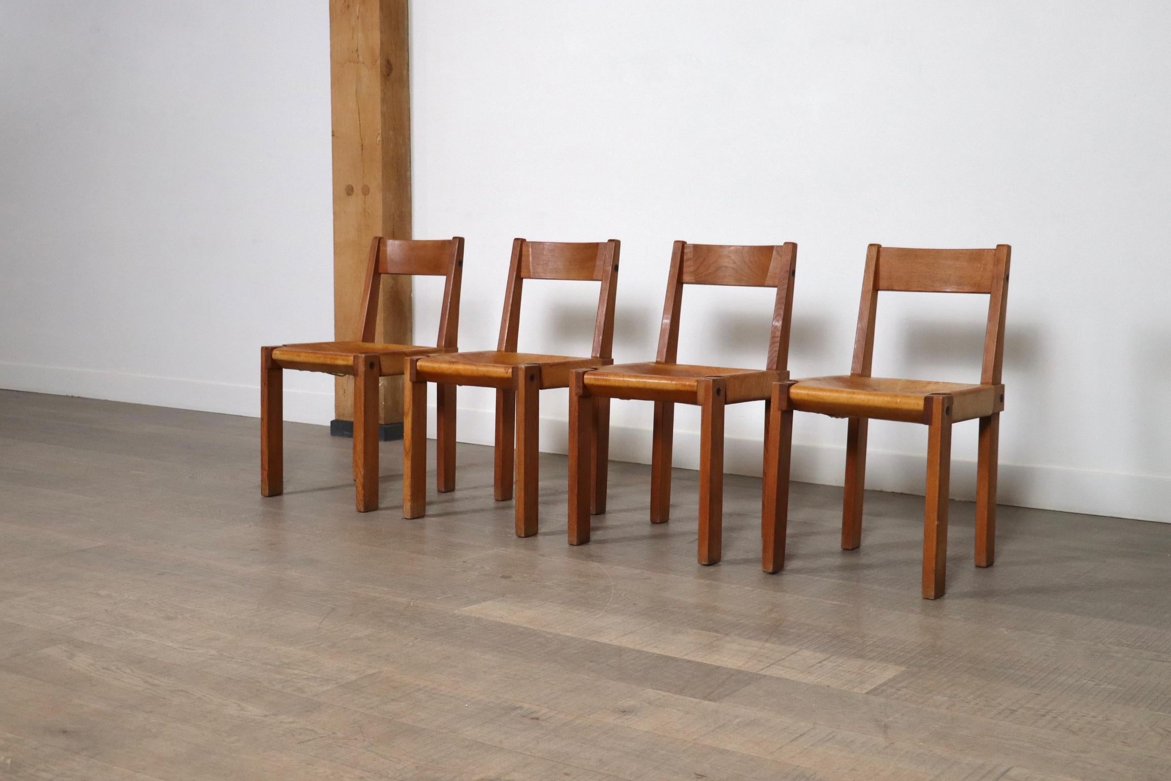 Pierre Chapo S24 Dining Chairs, France, 1960s 2