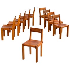 Pierre Chapo "S24" Dining Chairs, Set of 10