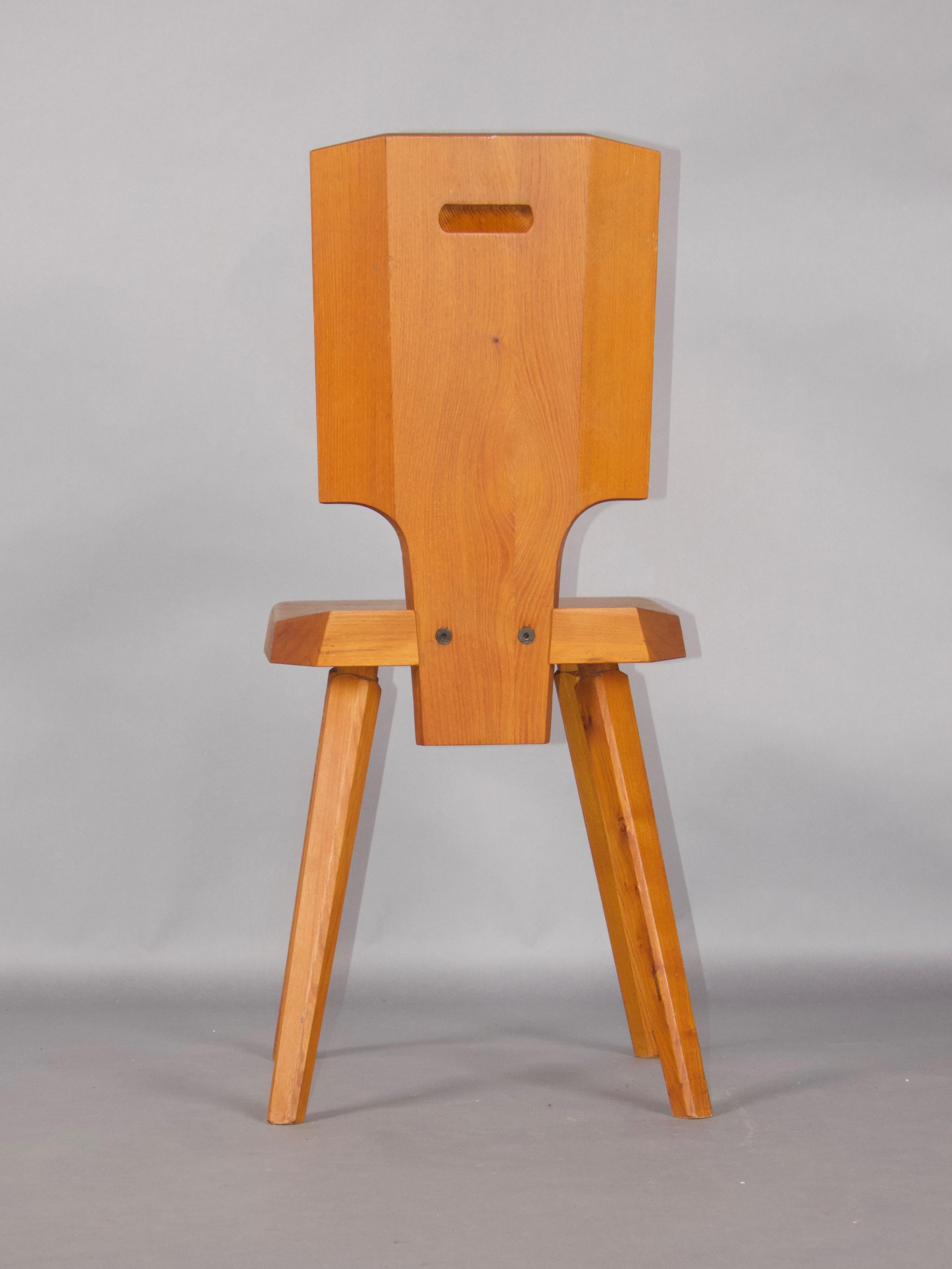 French Pierre Chapo S28 chair in elm wood France 1972 For Sale