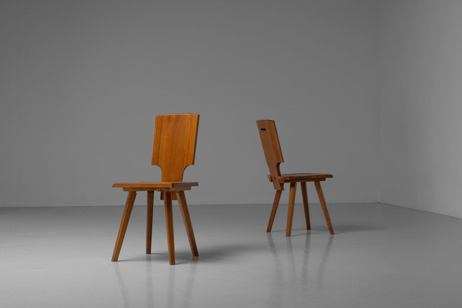 Pierre Chapo: S28-Stuhl aus Ulmenholz, Frankreich 1972 (Moderne der Mitte des Jahrhunderts) im Angebot