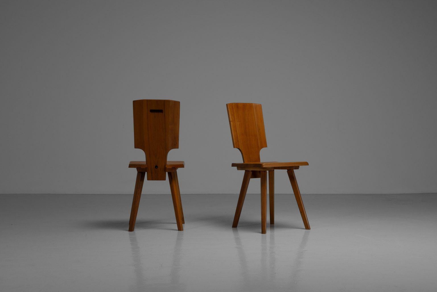 Pierre Chapo: S28-Stuhl aus Ulmenholz, Frankreich 1972 im Zustand „Gut“ im Angebot in Roosendaal, Noord Brabant