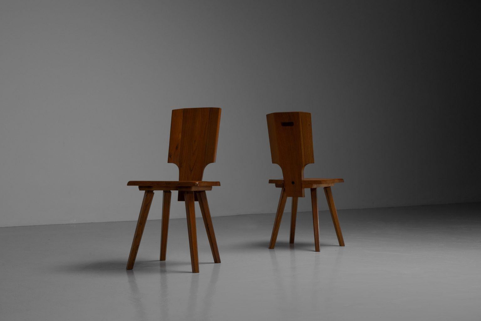 Pierre Chapo: S28-Stuhl aus Ulmenholz, Frankreich 1972 im Angebot 1