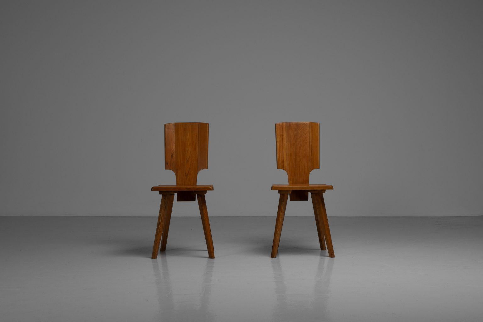 Pierre Chapo: S28-Stuhl aus Ulmenholz, Frankreich 1972 im Angebot 3