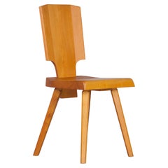 Sedia Pierre Chapo S28 in legno di olmo Francia 1972