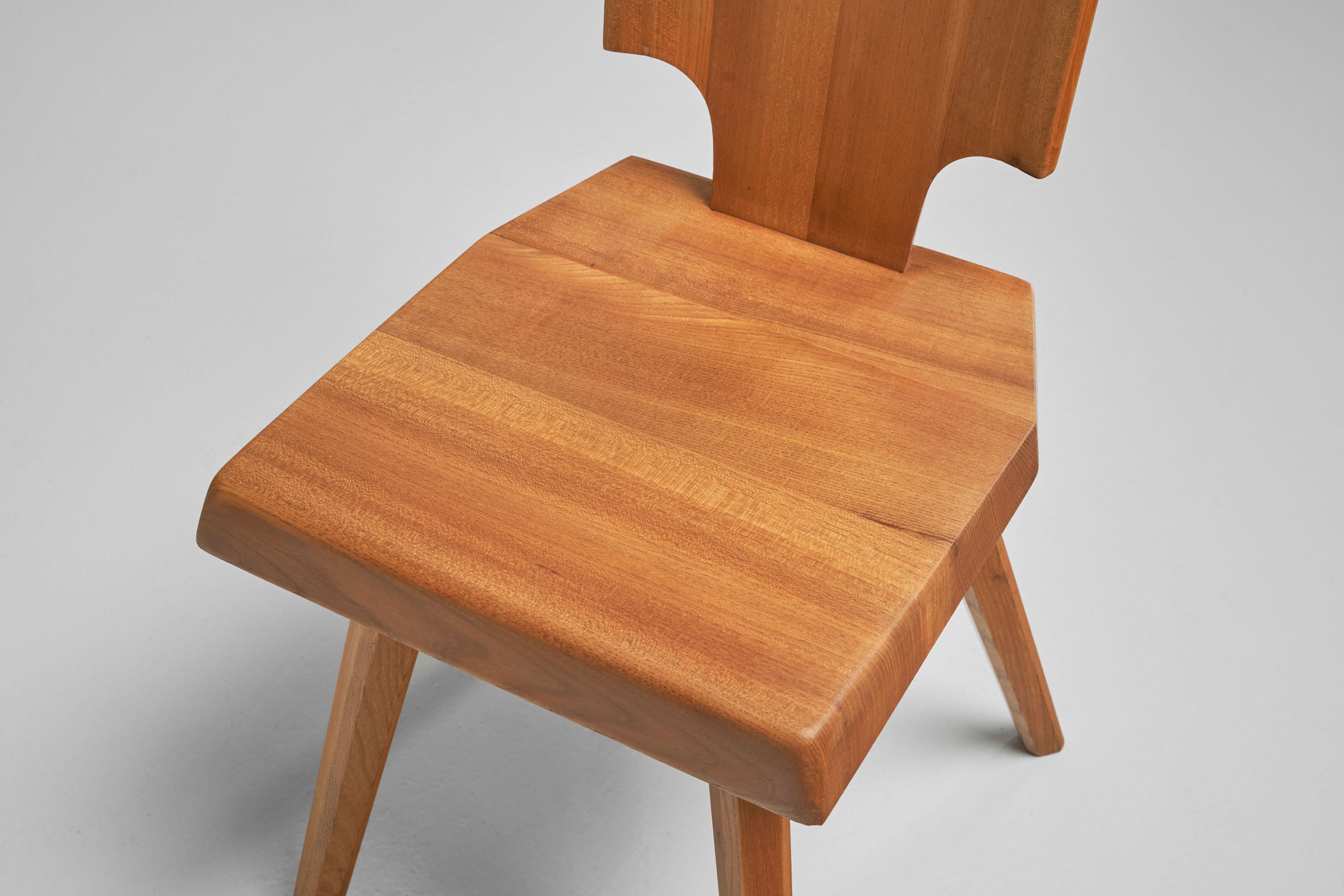 Pierre Chapo S28 chairs in solid elm France 1972 For Sale 3