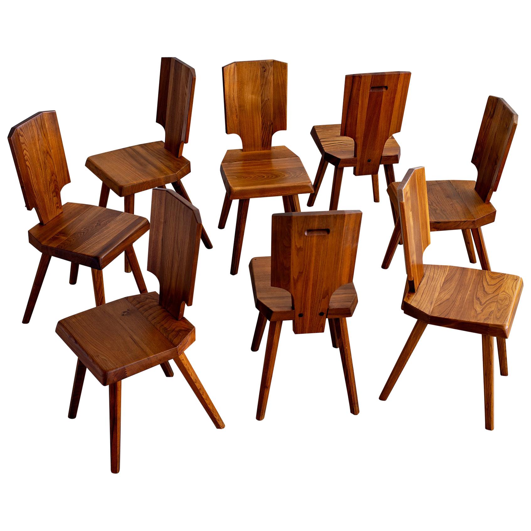 Pierre Chapo S28 Dining Chair, Set of 8