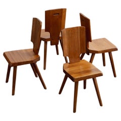 Pierre Chapo “S28” Dining Chairs for Atelier Pierre Chapo, 1972, Set of 4
