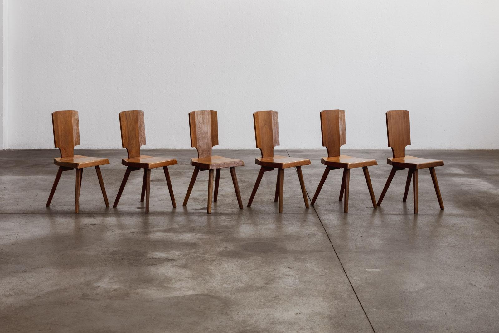 Fine XX secolo Sedie da pranzo Pierre Chapo 