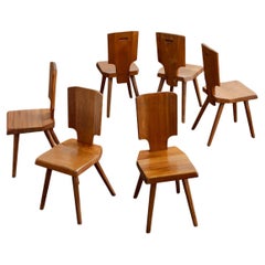 Pierre Chapo “S28” Dining Chairs for Atelier Pierre Chapo, 1972, Set of 6