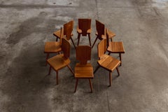 Pierre Chapo S28 Esszimmerstühle für Atelier Pierre Chapo, 1972, 8-teilig