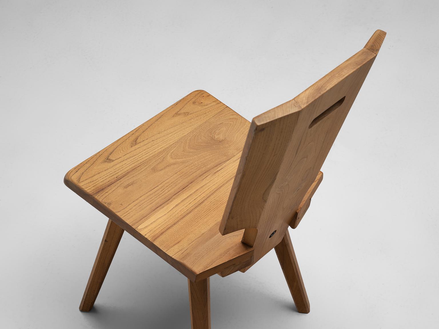 Pierre Chapo S28 Dining Chairs in Solid Elm, 1975 1