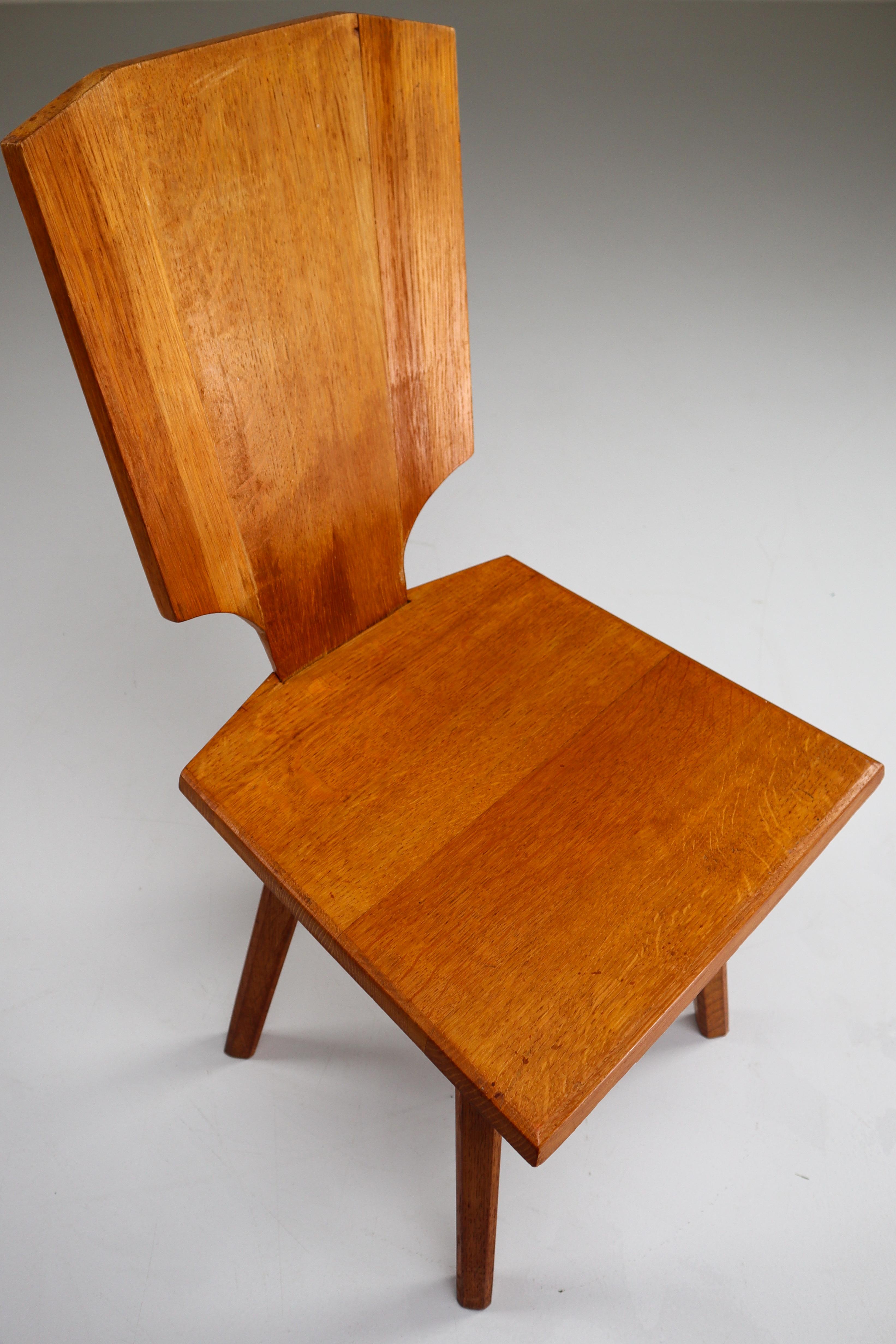 French Pierre Chapo S28 Dining Chairs in Solid Elm
