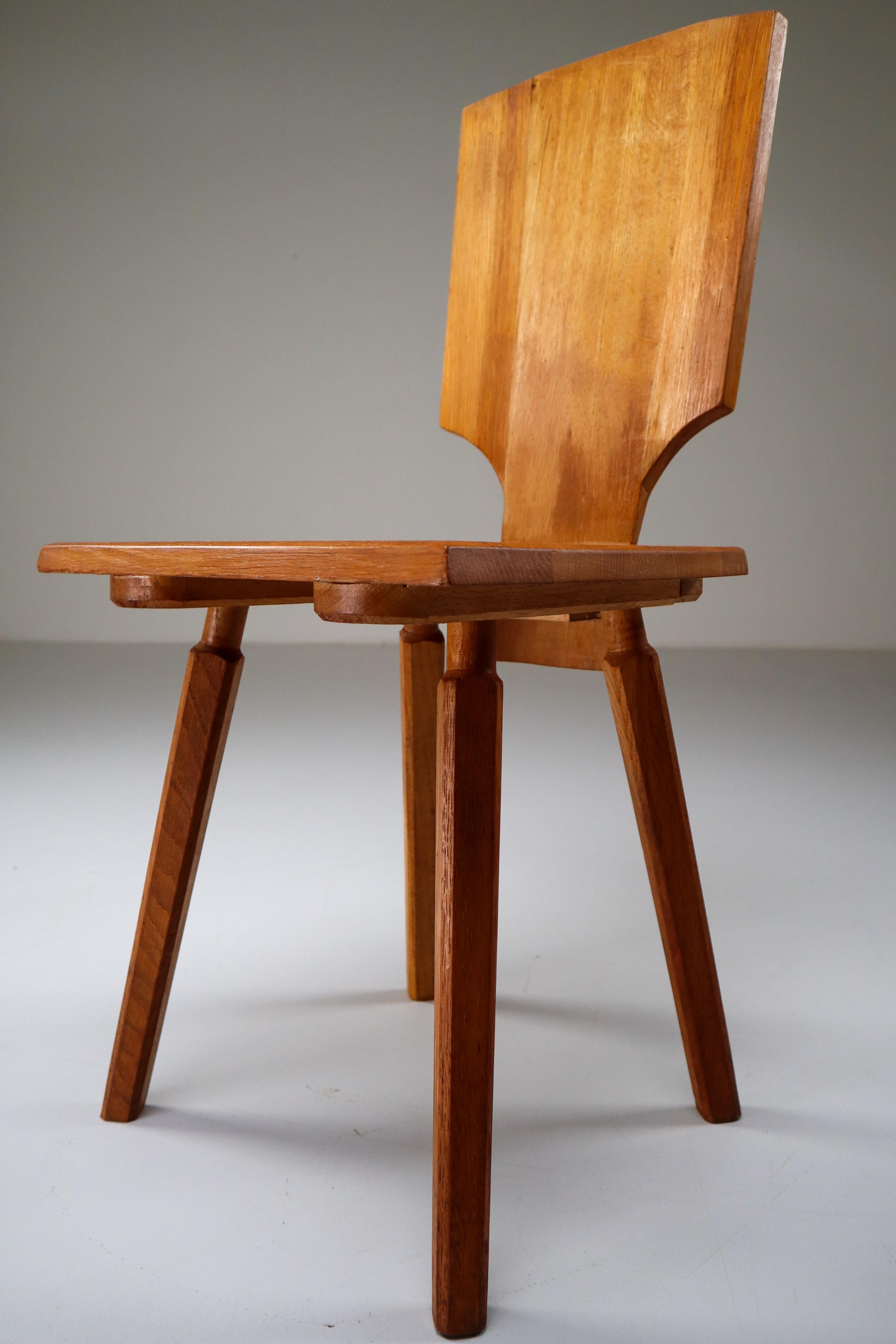 Late 20th Century Pierre Chapo S28 Dining Chairs in Solid Elm