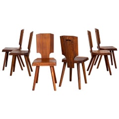 Pierre Chapo S28 Dining Chairs, Set of 6