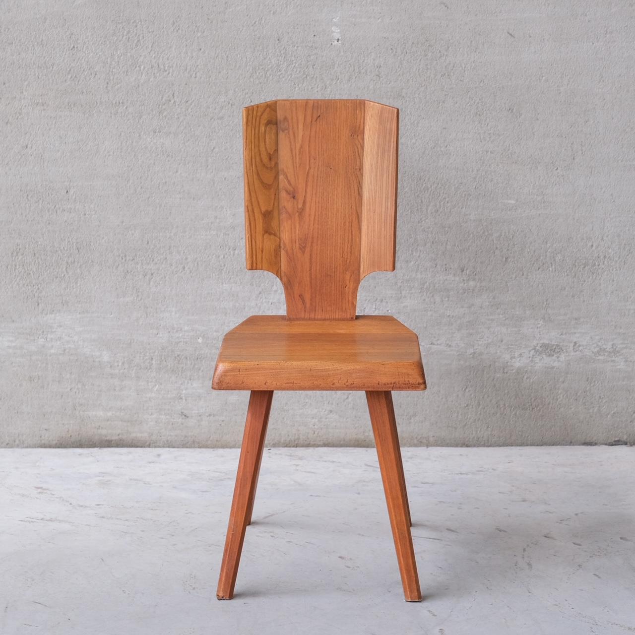 Late 20th Century Pierre Chapo S28 Midcentury French Elm Dining Chair