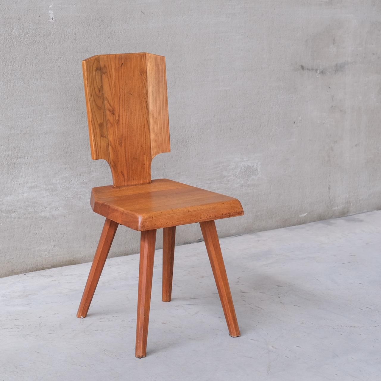 Pierre Chapo S28 Midcentury French Elm Dining Chair For Sale 1