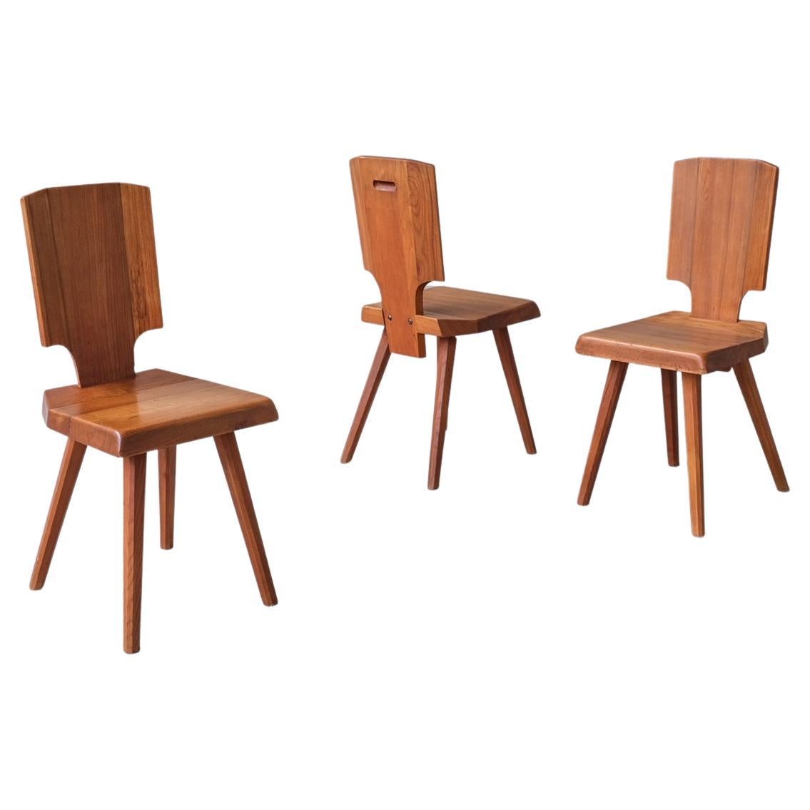 Pierre Chapo S28 Midcentury French Elm Dining Chair For Sale