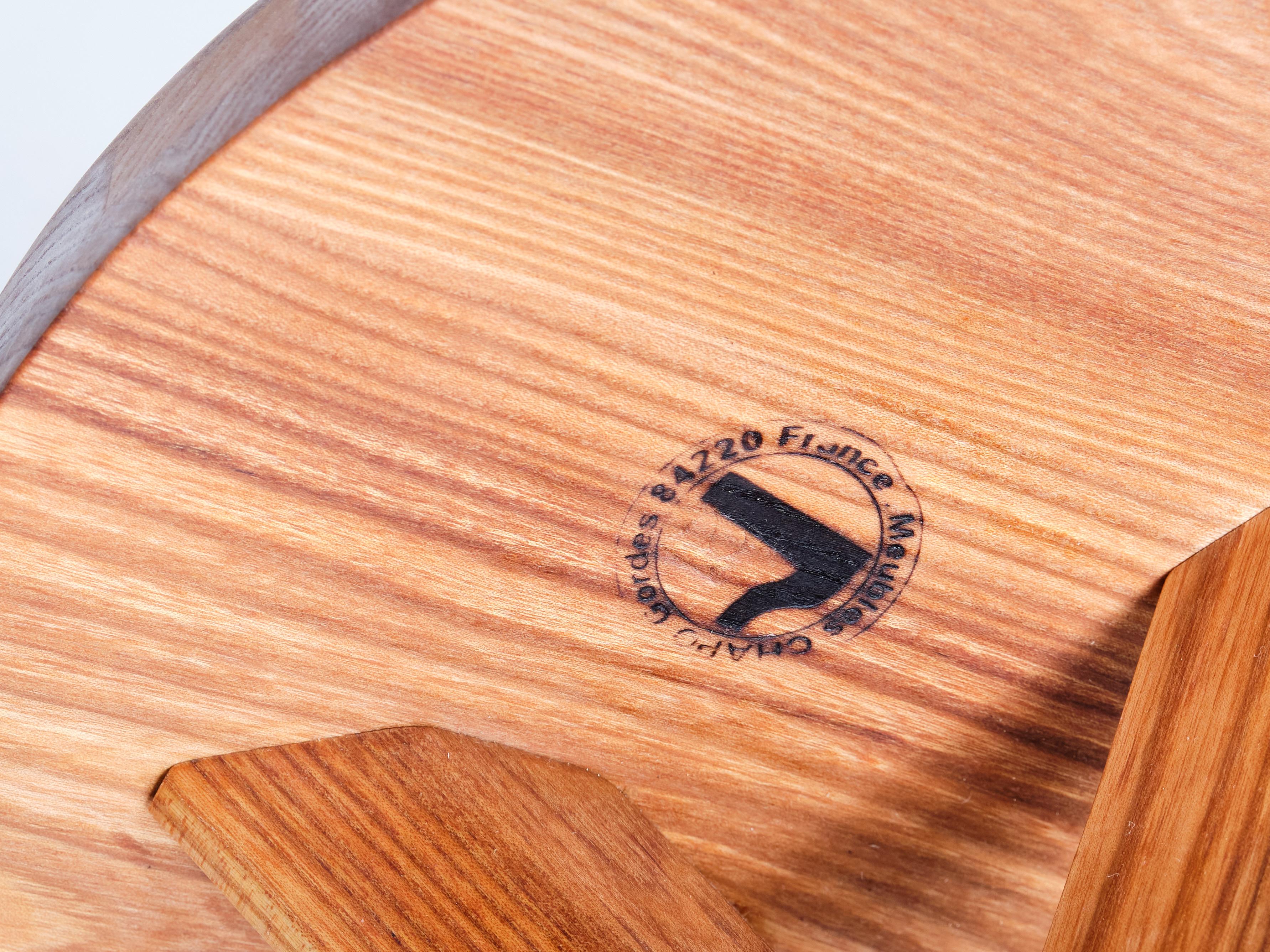 Pierre Chapo S31 Stool in Solid Elm, Chapo Creation, France 3