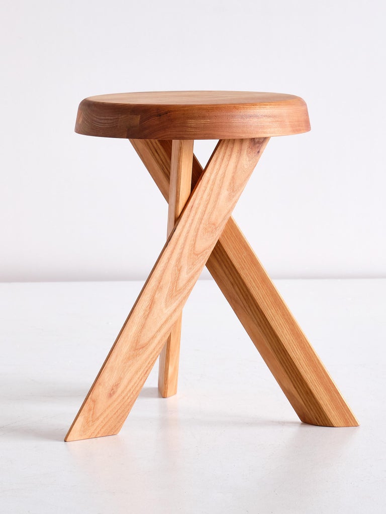 Pierre Chapo S31 Stool in Solid Elm, Chapo Creation, France In New Condition For Sale In The Hague, NL